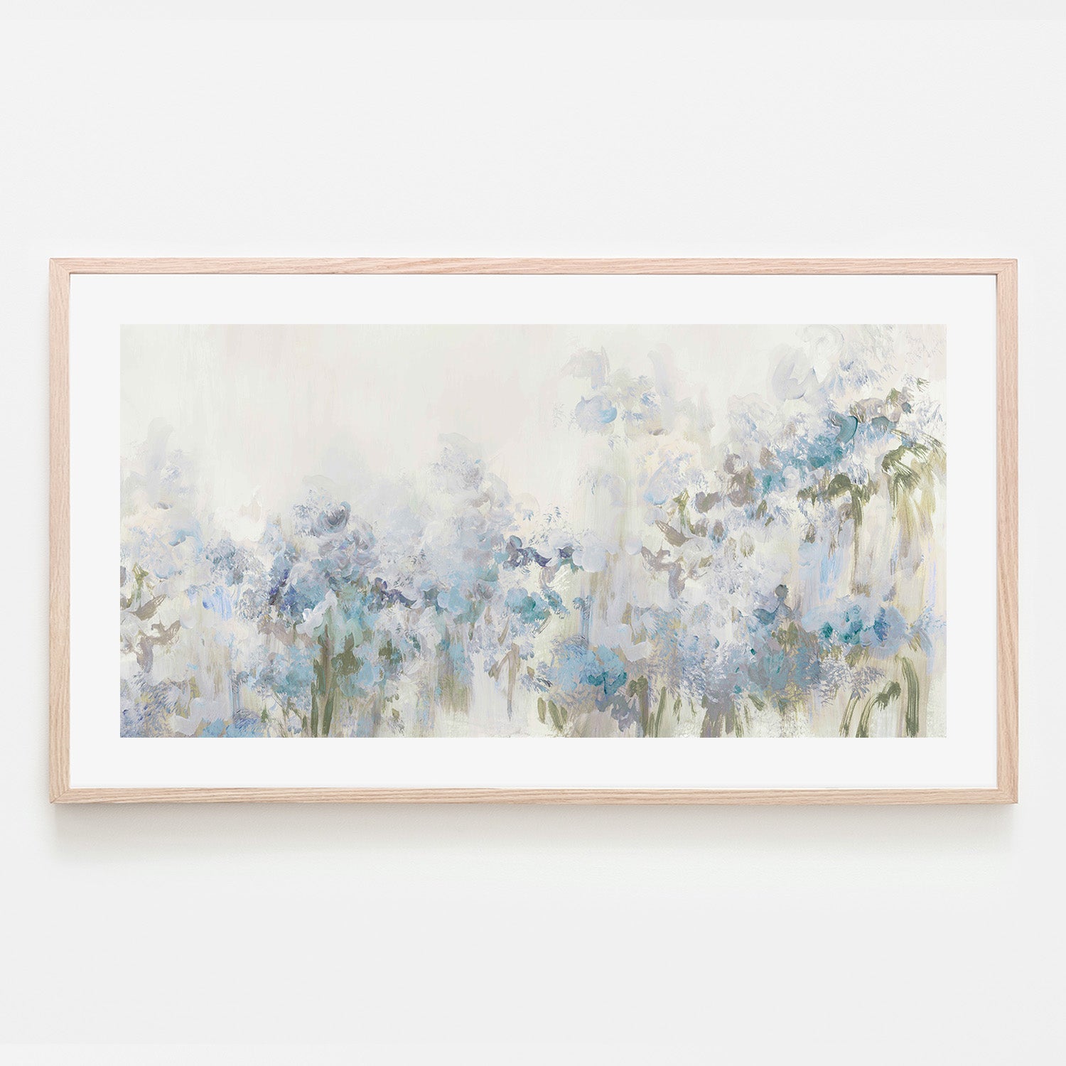wall-art-print-canvas-poster-framed-AK136-A - Foggy Blue Garden in Soft Str...-6