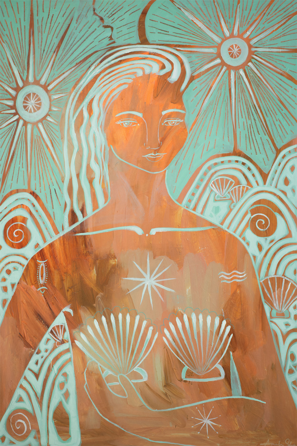 wall-art-print-canvas-poster-framed-Amazonite Mermaid , By Amanda Skye-1