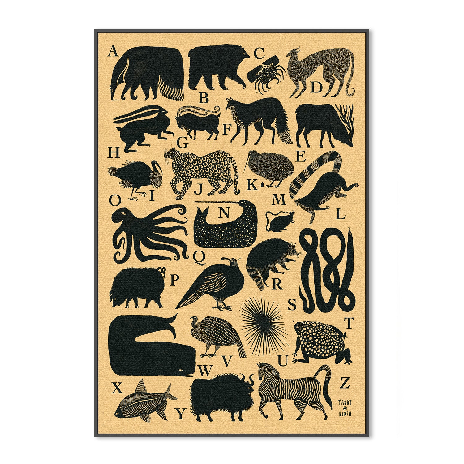 wall-art-print-canvas-poster-framed-Animal Alphabet-3