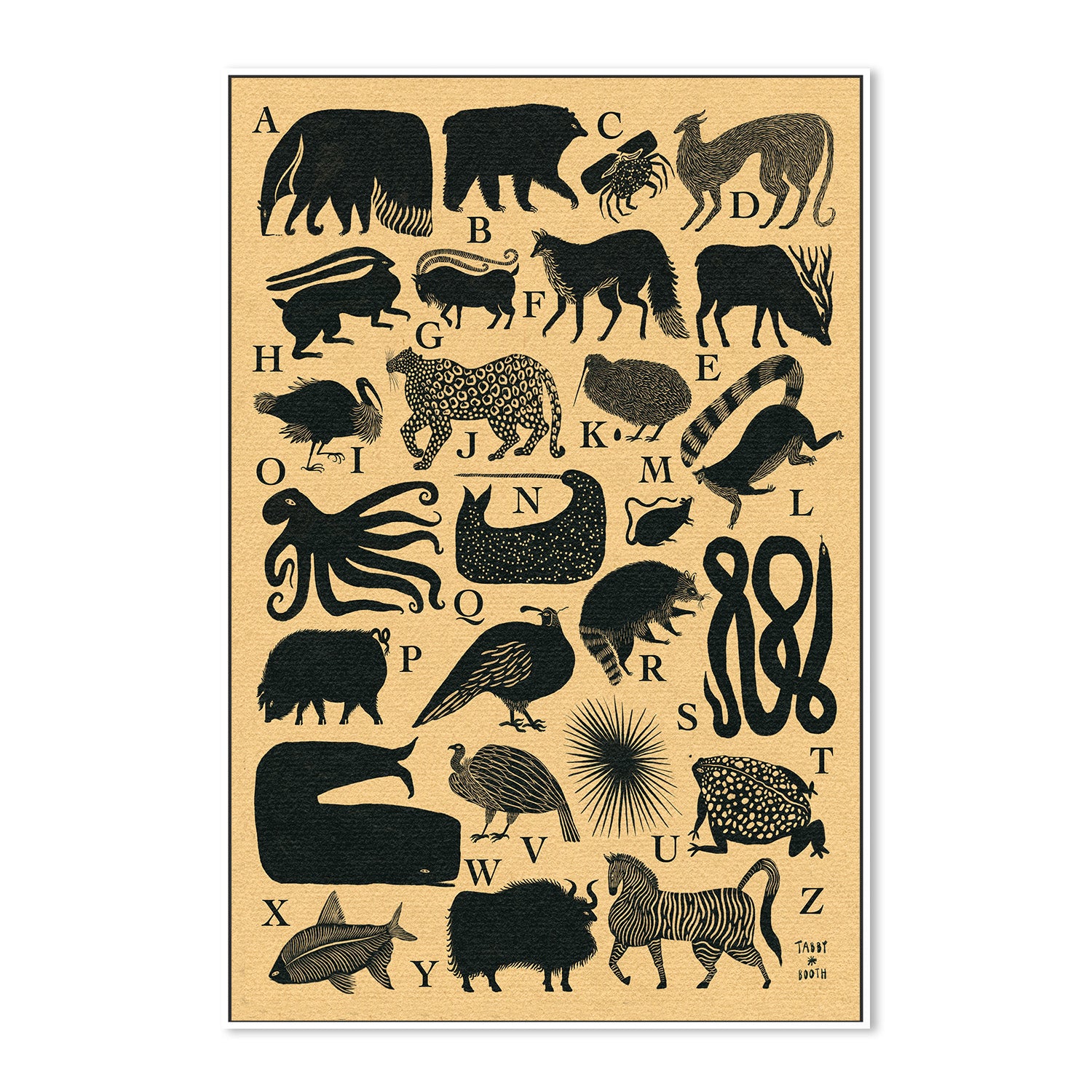 wall-art-print-canvas-poster-framed-Animal Alphabet-5