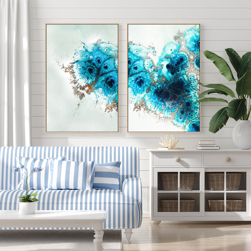 wall-art-print-canvas-poster-framed-Aqua Aurora, Style A & B, Set Of 2 , By Petra Meikle-2