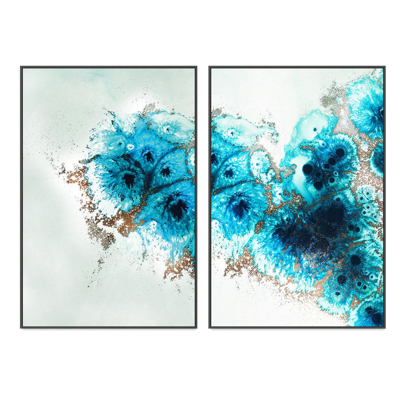 wall-art-print-canvas-poster-framed-Aqua Aurora, Style A & B, Set Of 2 , By Petra Meikle-3