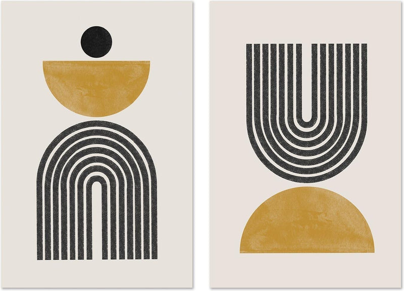 wall-art-print-canvas-poster-framed-Architectural Minimalism, Style C & D, Set of 2-GIOIA-WALL-ART