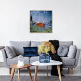 wall-art-print-canvas-poster-framed-Argenteuil, Red Boats, By Monet-by-Gioia Wall Art-Gioia Wall Art