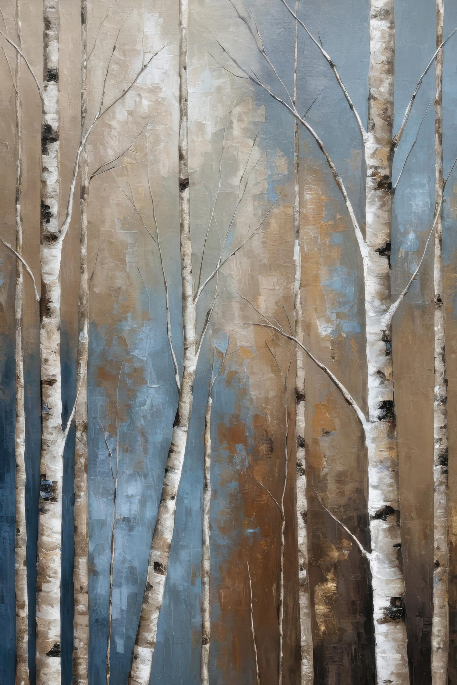 wall-art-print-canvas-poster-framed-aspen grove and clear blue sky-1