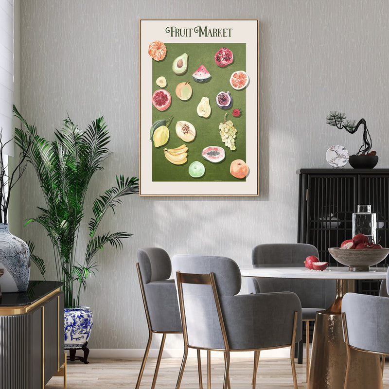 wall-art-print-canvas-poster-framed-Assorted Fruits At The Market , By Emel Tunaboylu-GIOIA-WALL-ART