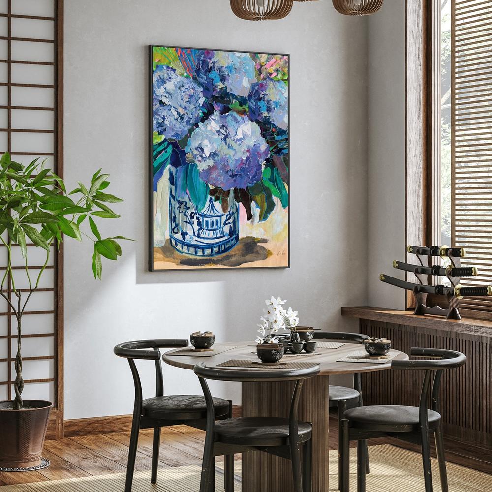 wall-art-print-canvas-poster-framed-August Bloom Blue Hydrangea-9