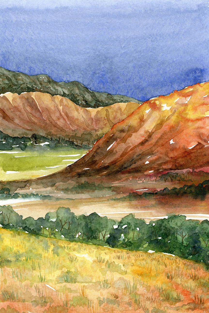 wall-art-print-canvas-poster-framed-Australian Landscape Mountains, Style B , By Jessie Mitchelson-1