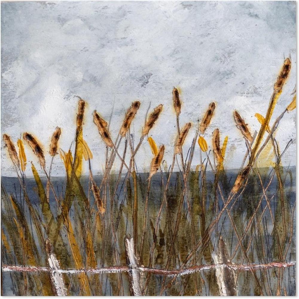 wall-art-print-canvas-poster-framed-Autumn Bullrushes-by-Louise O'hara-Gioia Wall Art