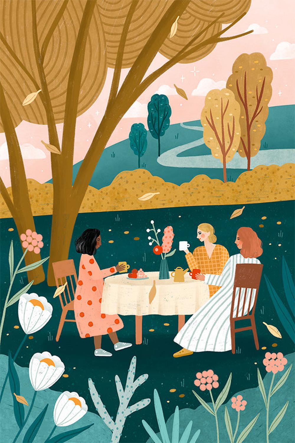 wall-art-print-canvas-poster-framed-Autumn Tea Party-1