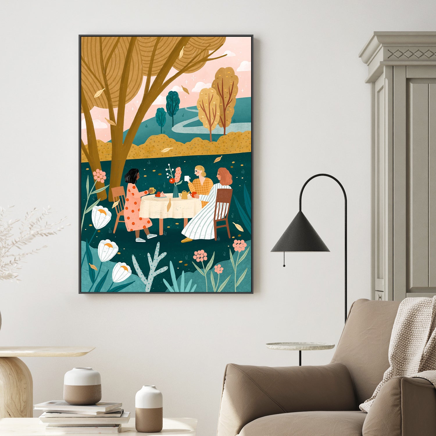 wall-art-print-canvas-poster-framed-Autumn Tea Party-2