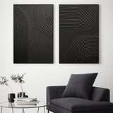 wall-art-print-canvas-poster-framed-Back To Black, Style A & B, Set Of 2 , By Danhui Nai-2