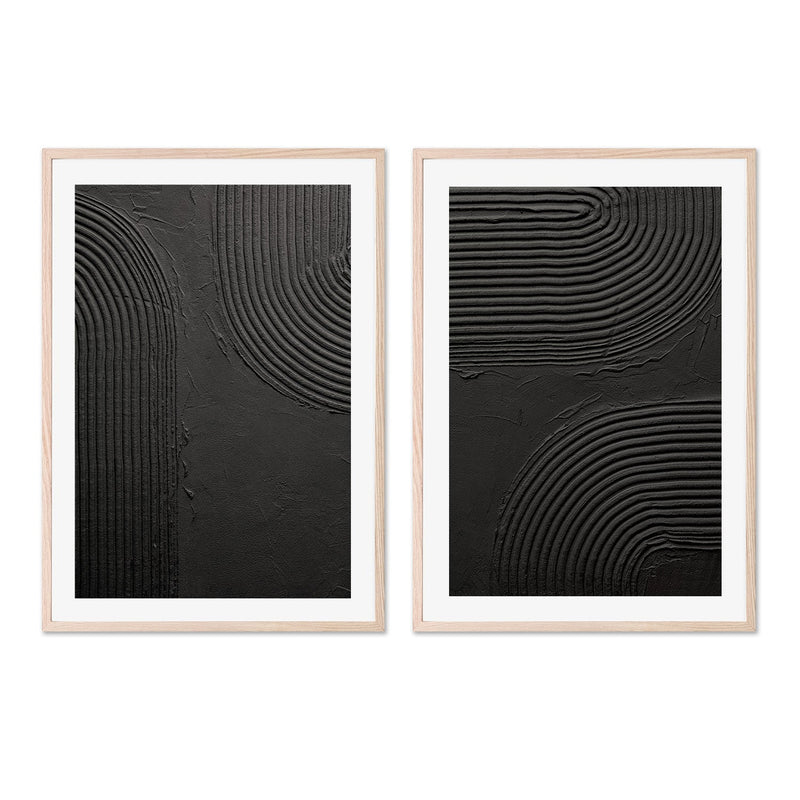 wall-art-print-canvas-poster-framed-Back To Black, Style A & B, Set Of 2 , By Danhui Nai-6