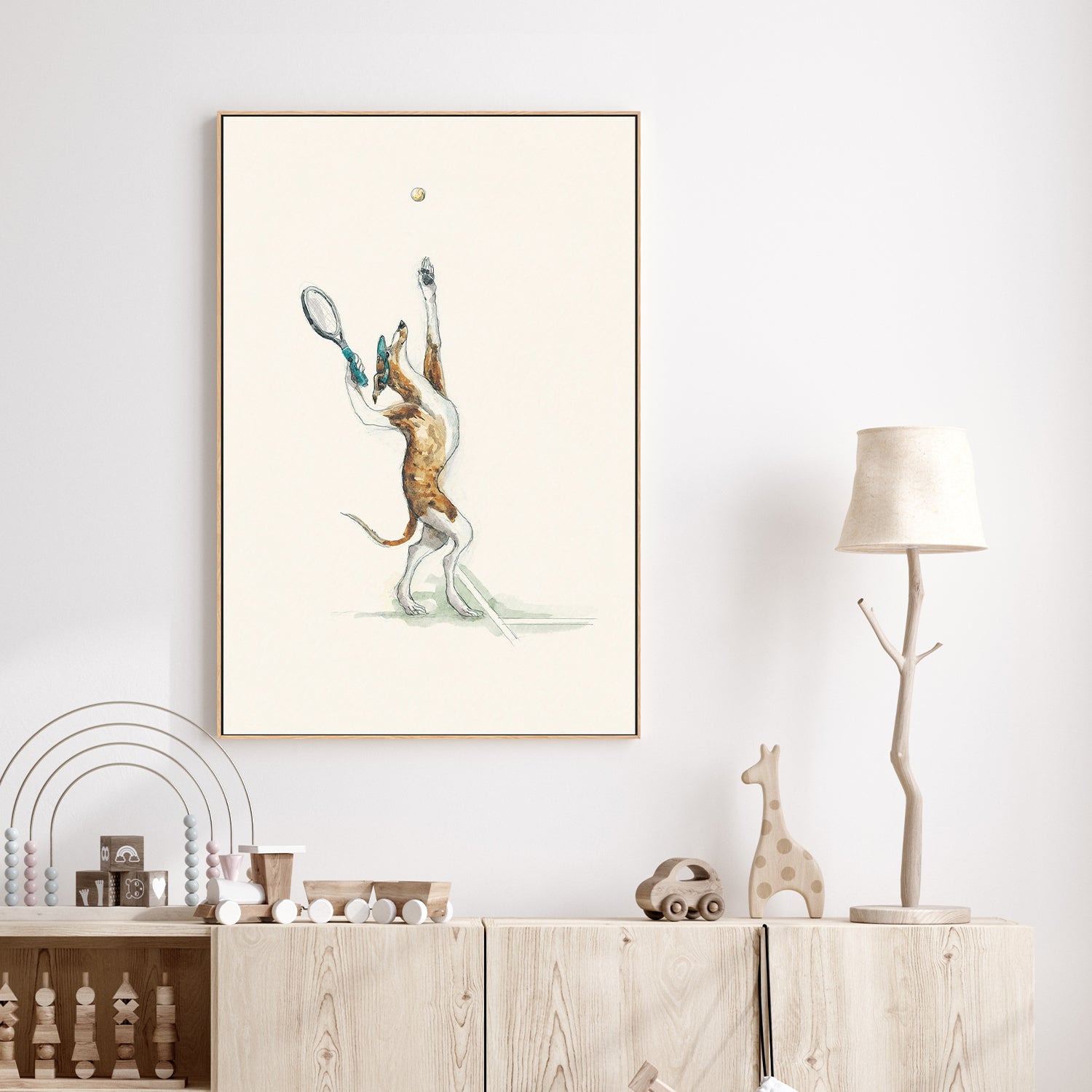 wall-art-print-canvas-poster-framed-Badminton Practice , By Animo Alphabets-2