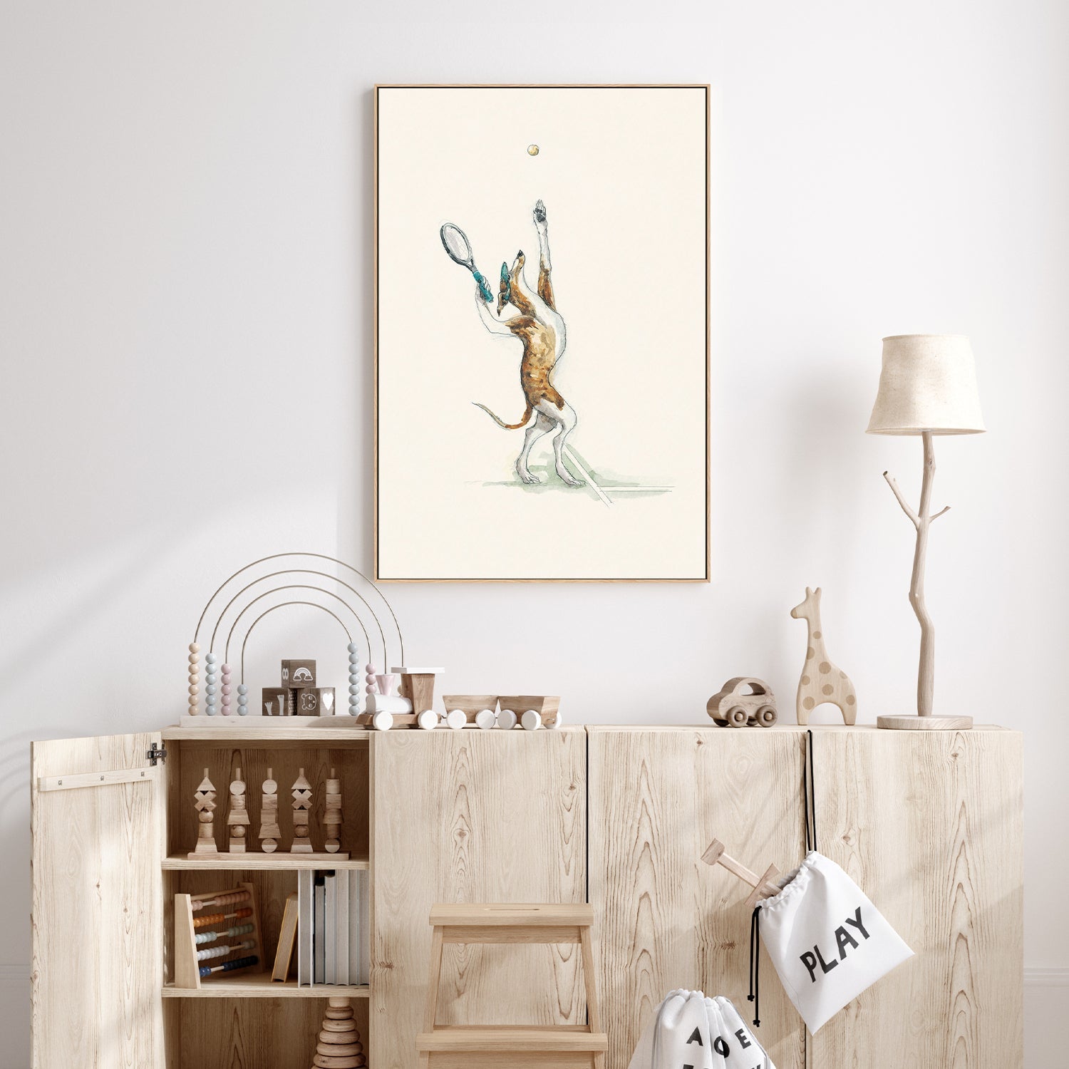 wall-art-print-canvas-poster-framed-Badminton Practice , By Animo Alphabets-7