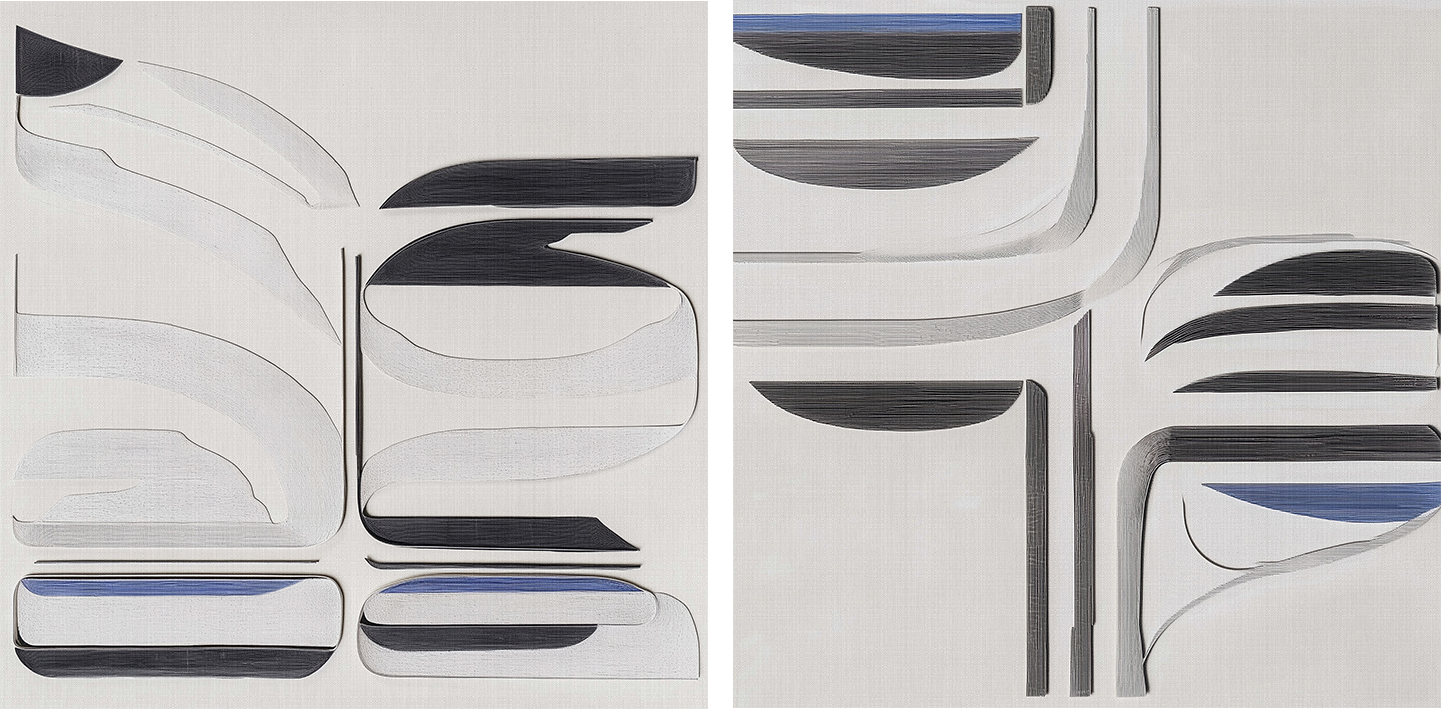 wall-art-print-canvas-poster-framed-Balance Blue, Style A & B, Set Of 2 , By Alma-1