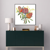 wall-art-print-canvas-poster-framed-Banksia And Wattle Bouquet-by-Gioia Wall Art-Gioia Wall Art