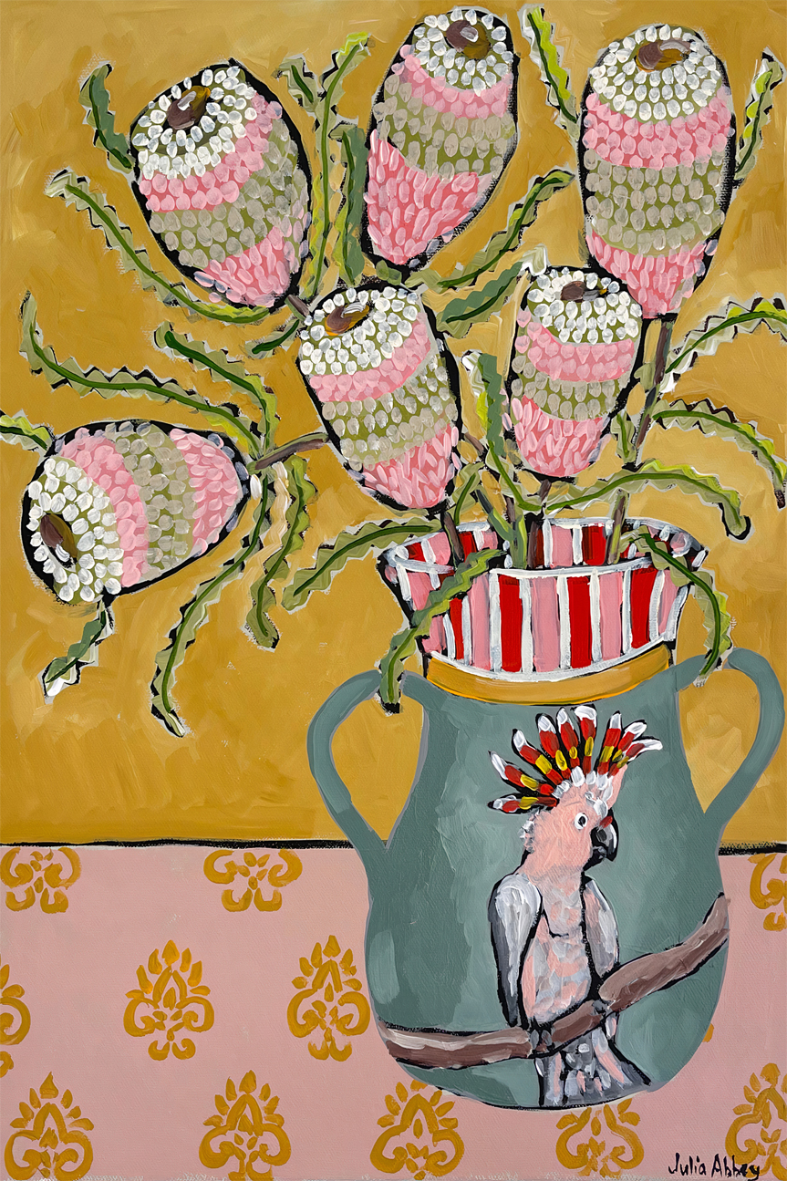 wall-art-print-canvas-poster-framed-Banksia Galah , By Julia Abbey-1