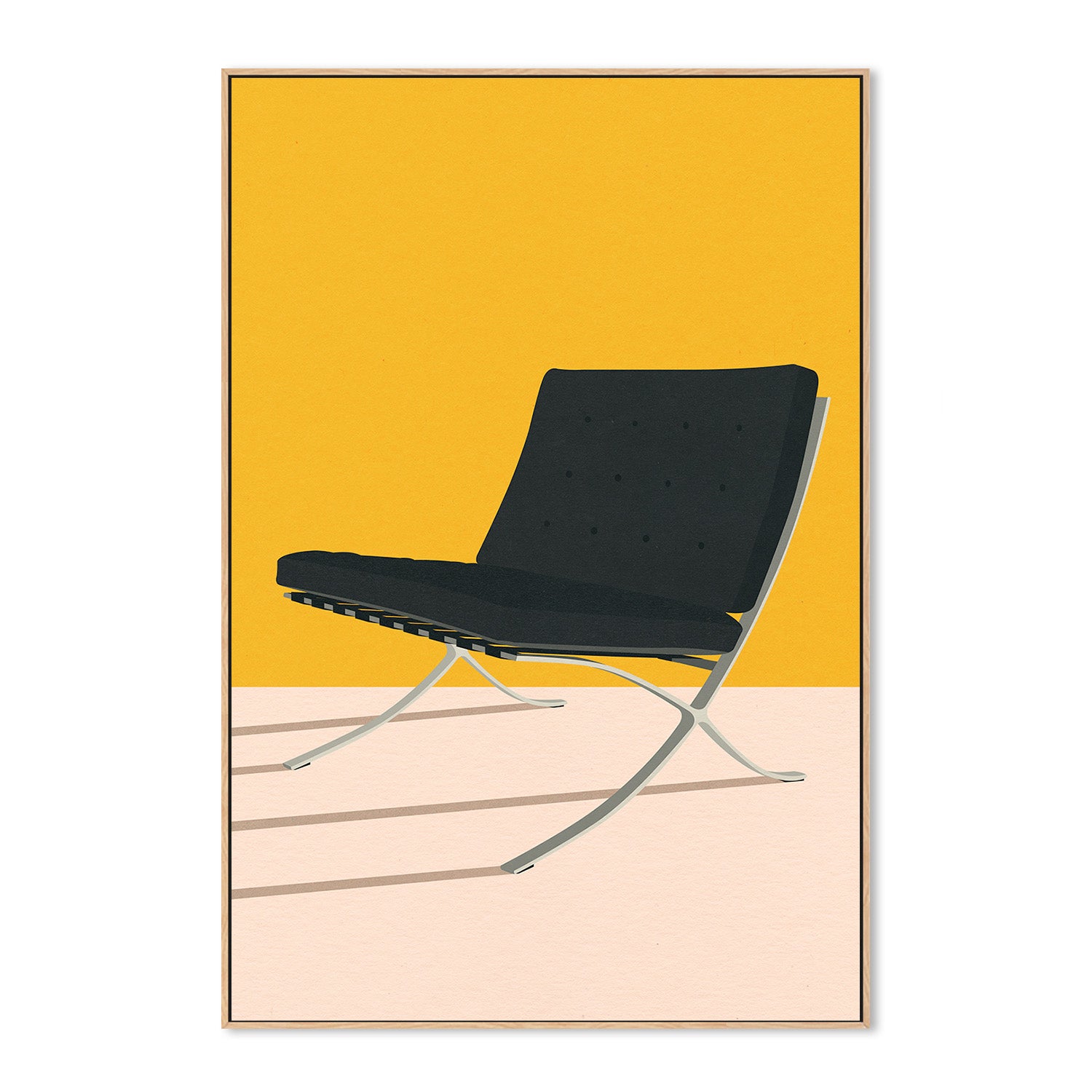 wall-art-print-canvas-poster-framed-Barcelona Chair By Mies Van Der Rohe-4