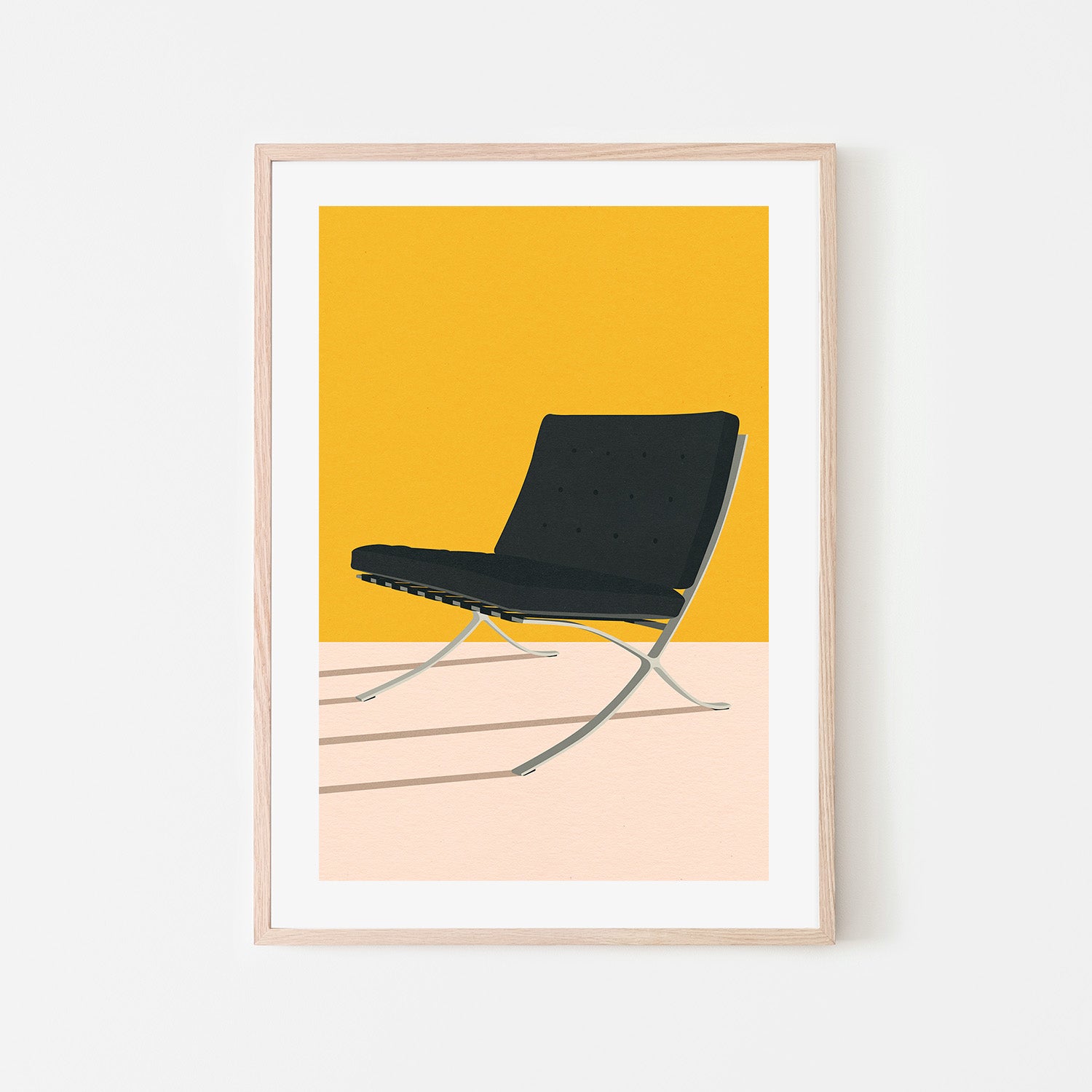 wall-art-print-canvas-poster-framed-Barcelona Chair By Mies Van Der Rohe-6