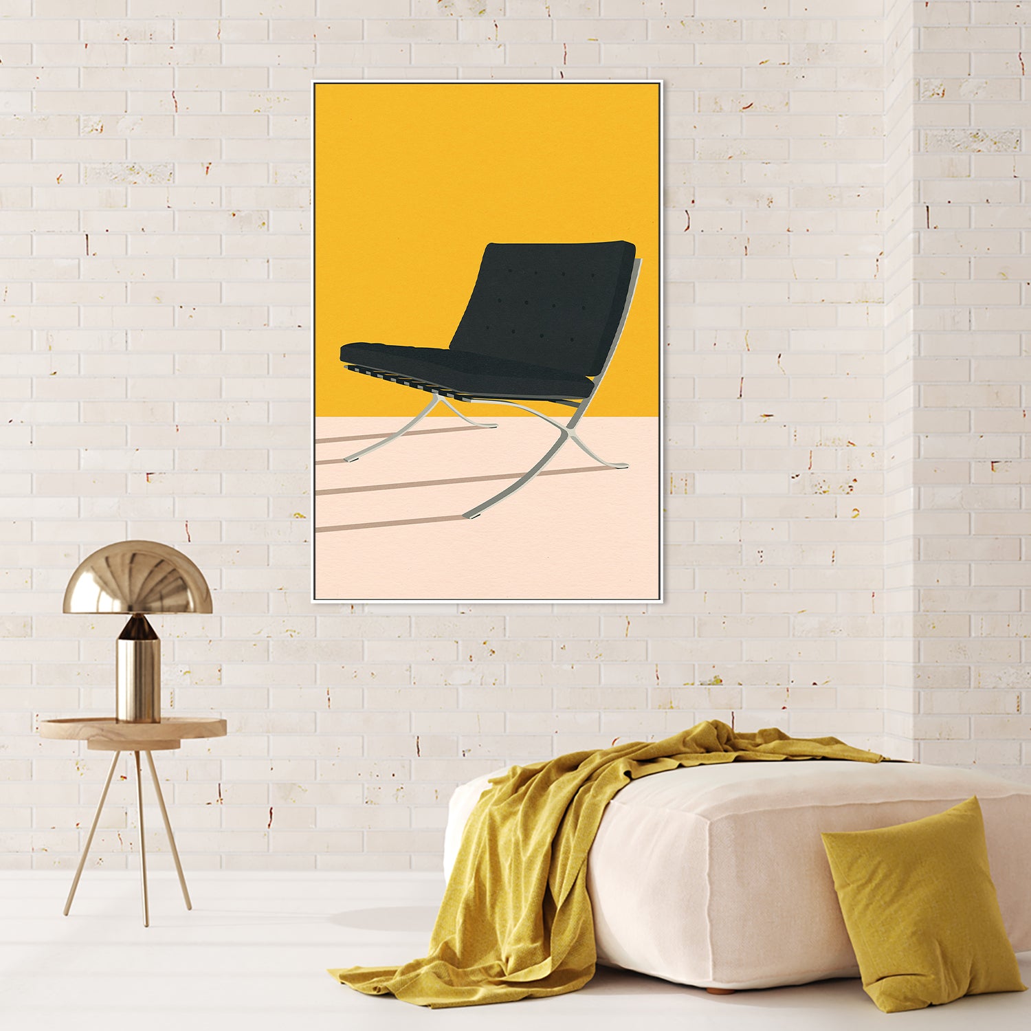 wall-art-print-canvas-poster-framed-Barcelona Chair By Mies Van Der Rohe-7