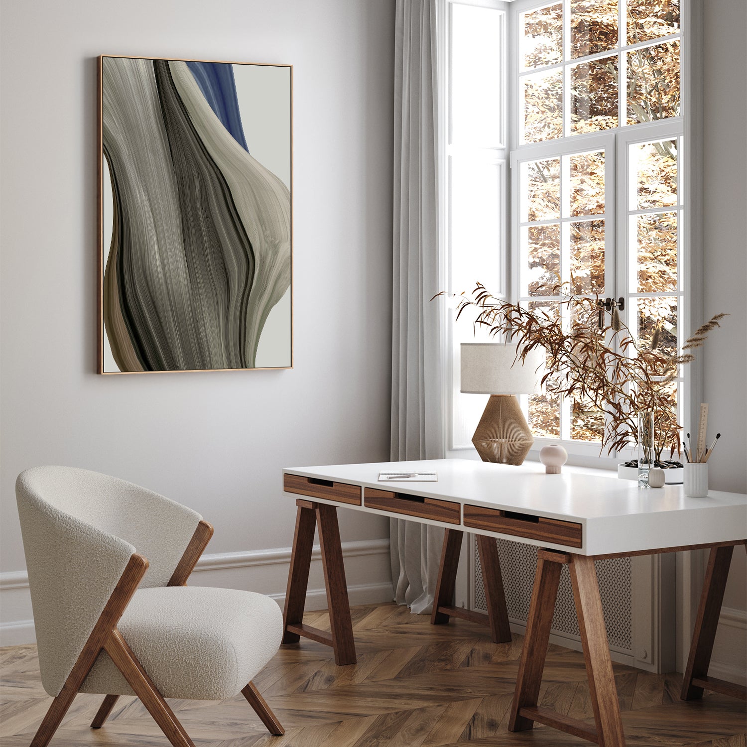 wall-art-print-canvas-poster-framed-Bark and Shadow, Style A-7