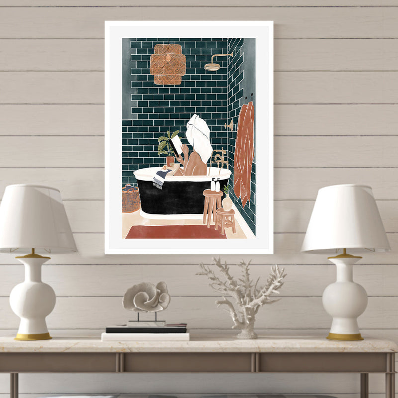 wall-art-print-canvas-poster-framed-Bathroom Babe , By Ivy Green Illustrations-GIOIA-WALL-ART