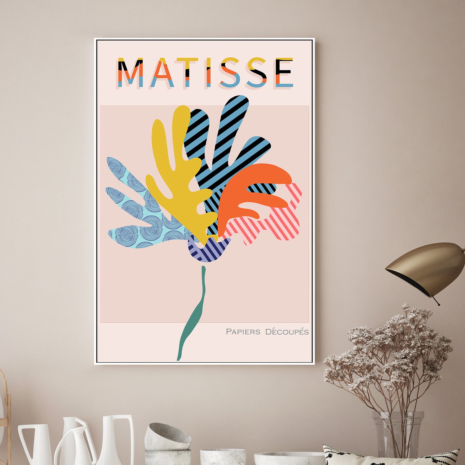 wall-art-print-canvas-poster-framed-Bauhaus - Flower-7