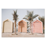 wall-art-print-canvas-poster-framed-Beach Huts And Palms-by-Gioia Wall Art-Gioia Wall Art