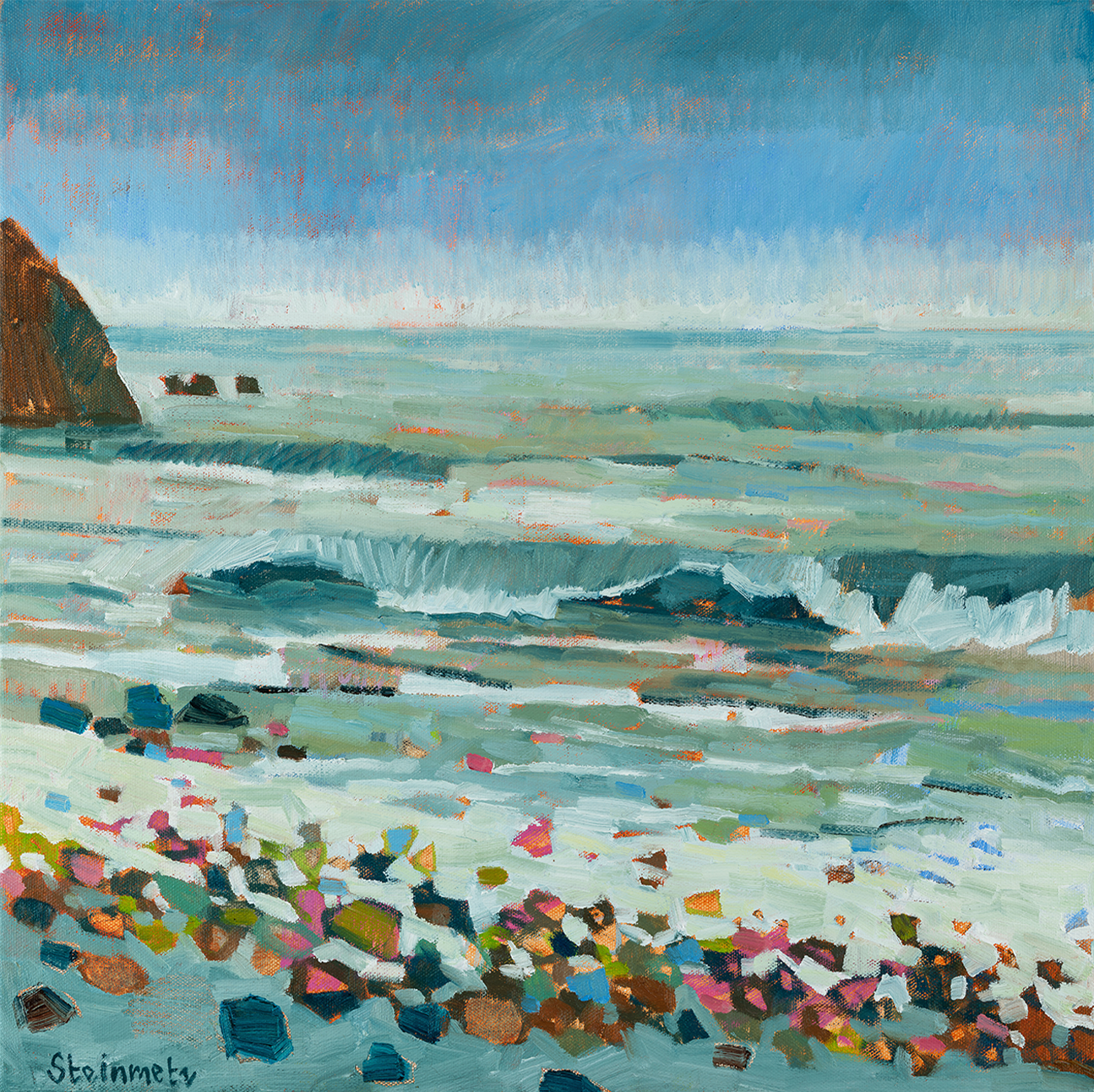 wall-art-print-canvas-poster-framed-Beach Pebble Color , By Liana Steinmetz-1