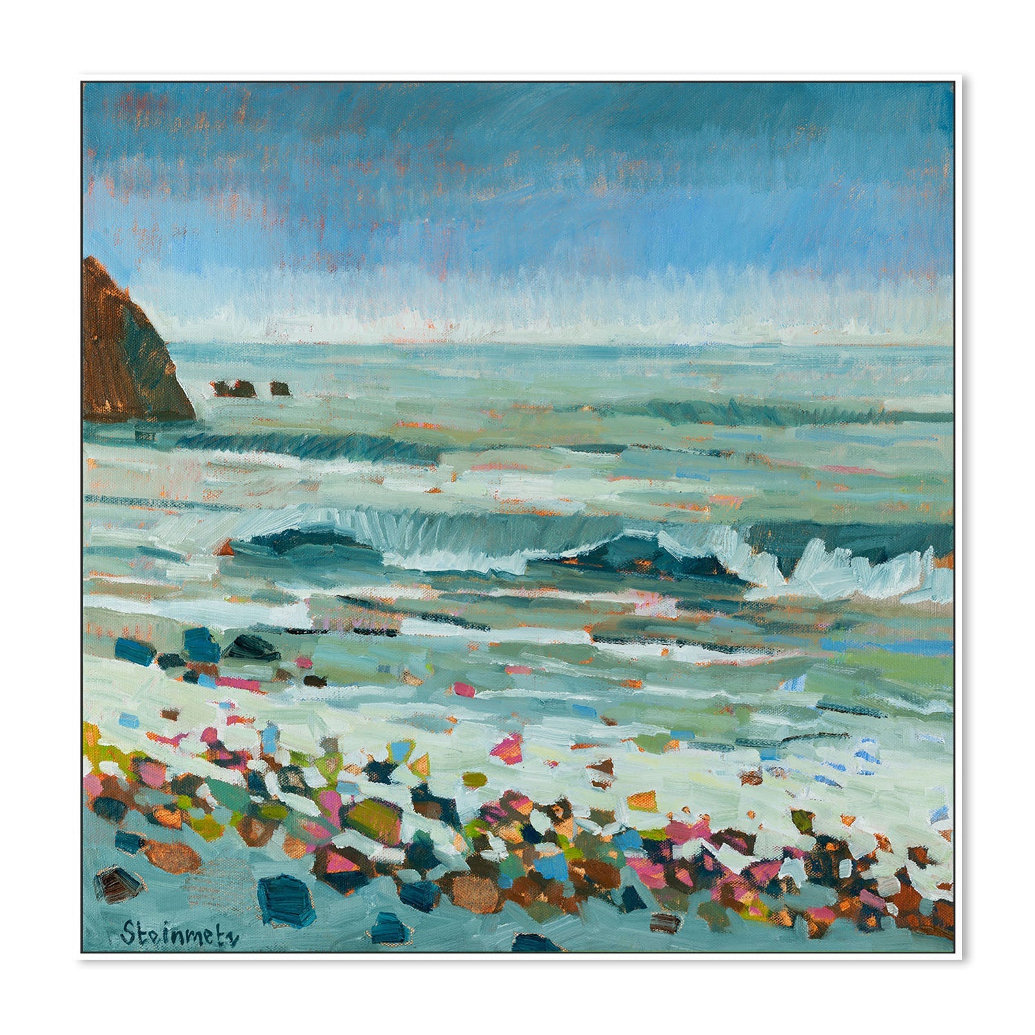 wall-art-print-canvas-poster-framed-Beach Pebble Color , By Liana Steinmetz-5