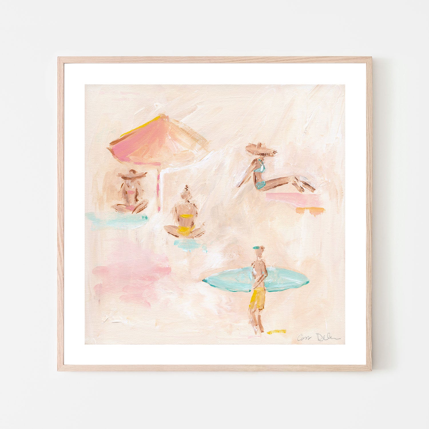 wall-art-print-canvas-poster-framed-Beach Scene With Umbrella , By Cass Deller-6
