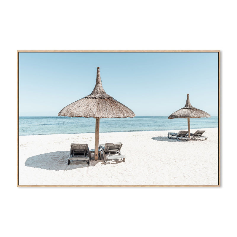 wall-art-print-canvas-poster-framed-Beach Umbrella, Mauritius , By Jan Becke-GIOIA-WALL-ART