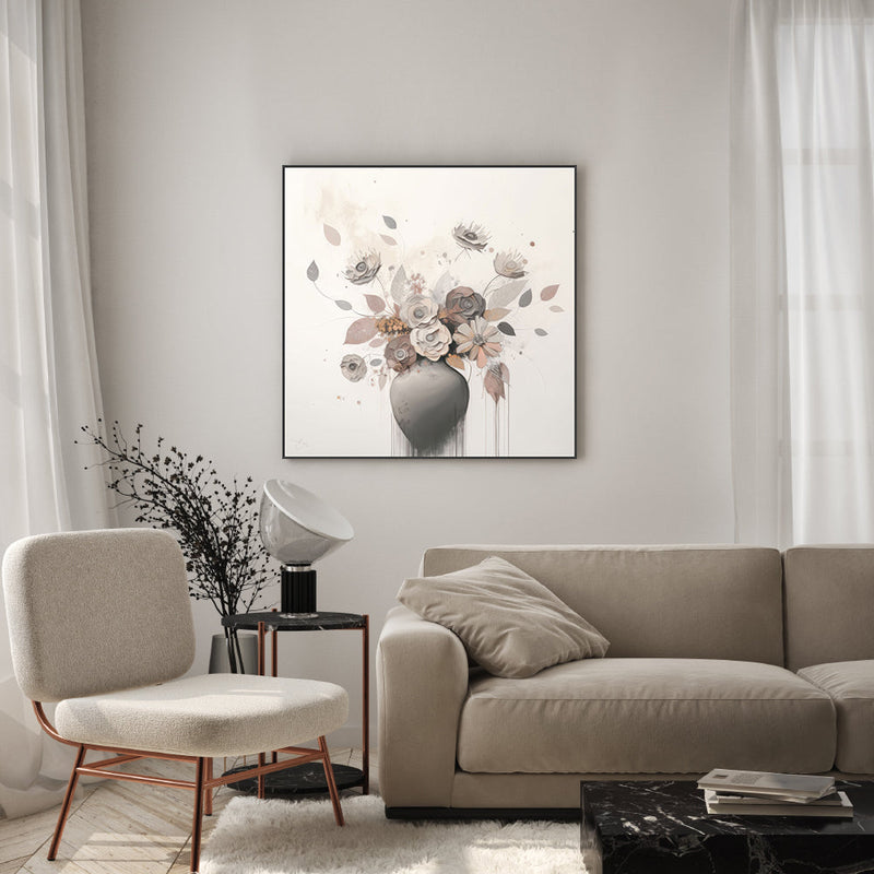 wall-art-print-canvas-poster-framed-Beige Bloom , By Bella Eve-7