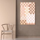 wall-art-print-canvas-poster-framed-Beige Checkered Pattern , By Elena Ristova-GIOIA-WALL-ART