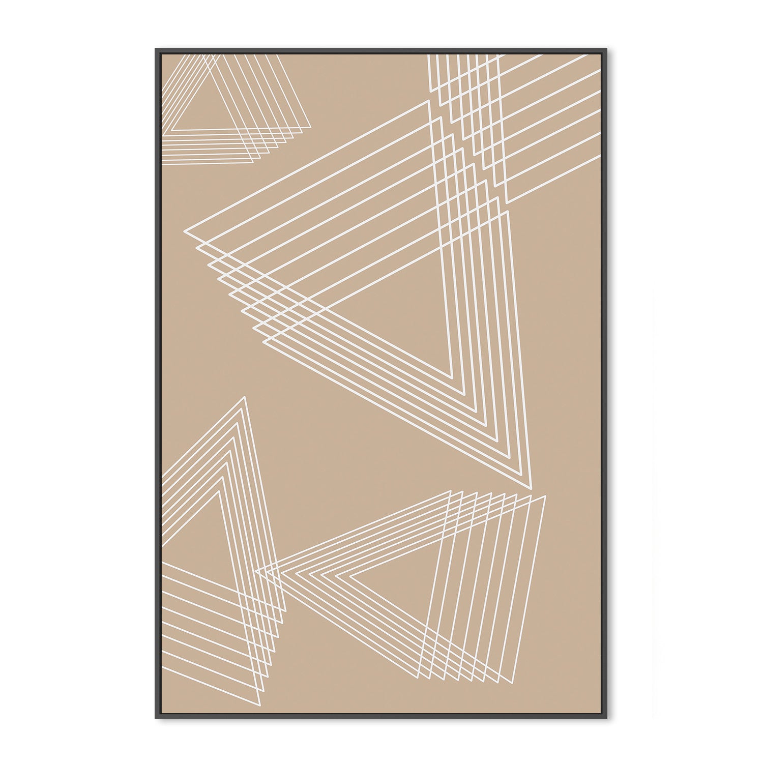 wall-art-print-canvas-poster-framed-Beige Triangle Cluster , By JL Design-3