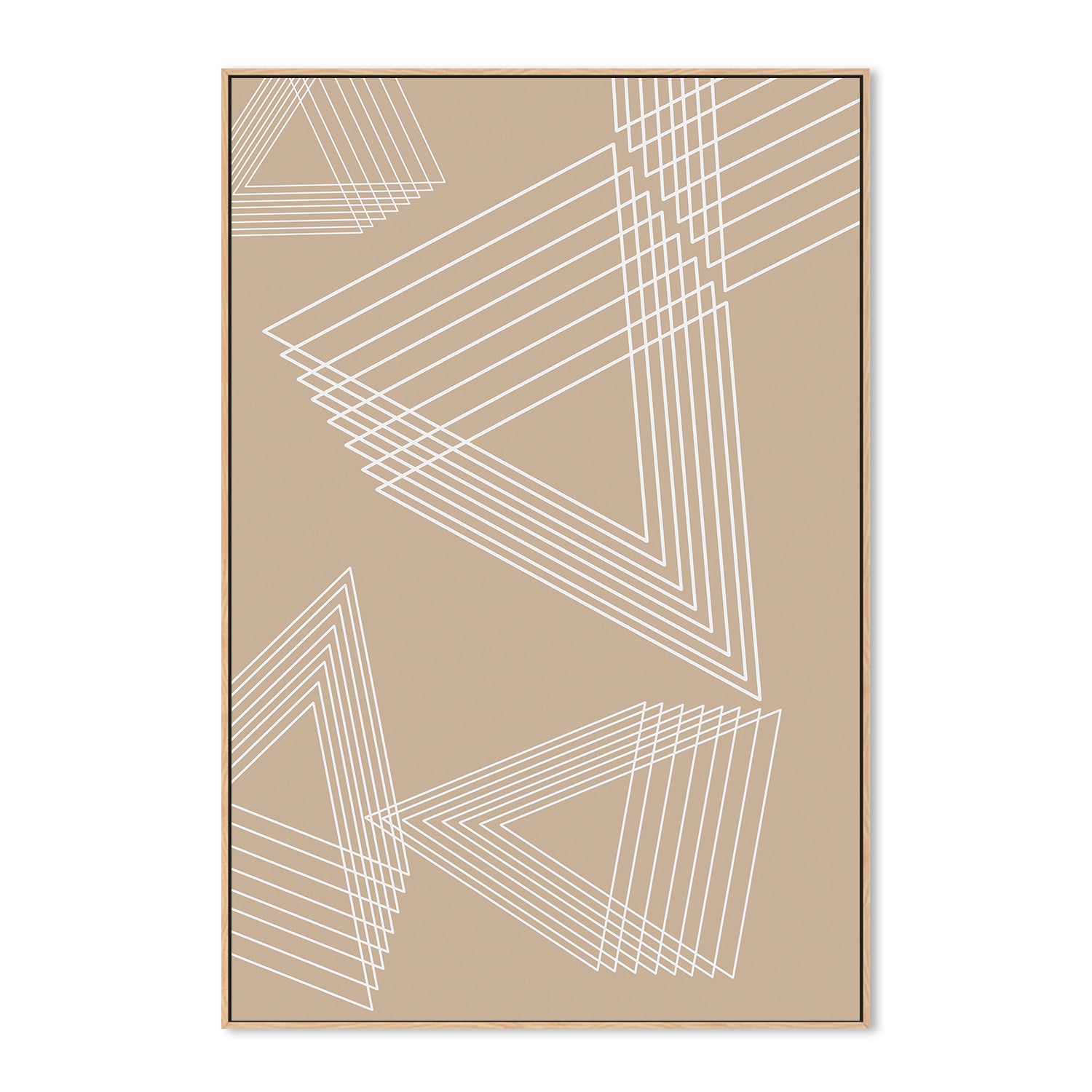 wall-art-print-canvas-poster-framed-Beige Triangle Cluster , By JL Design-4