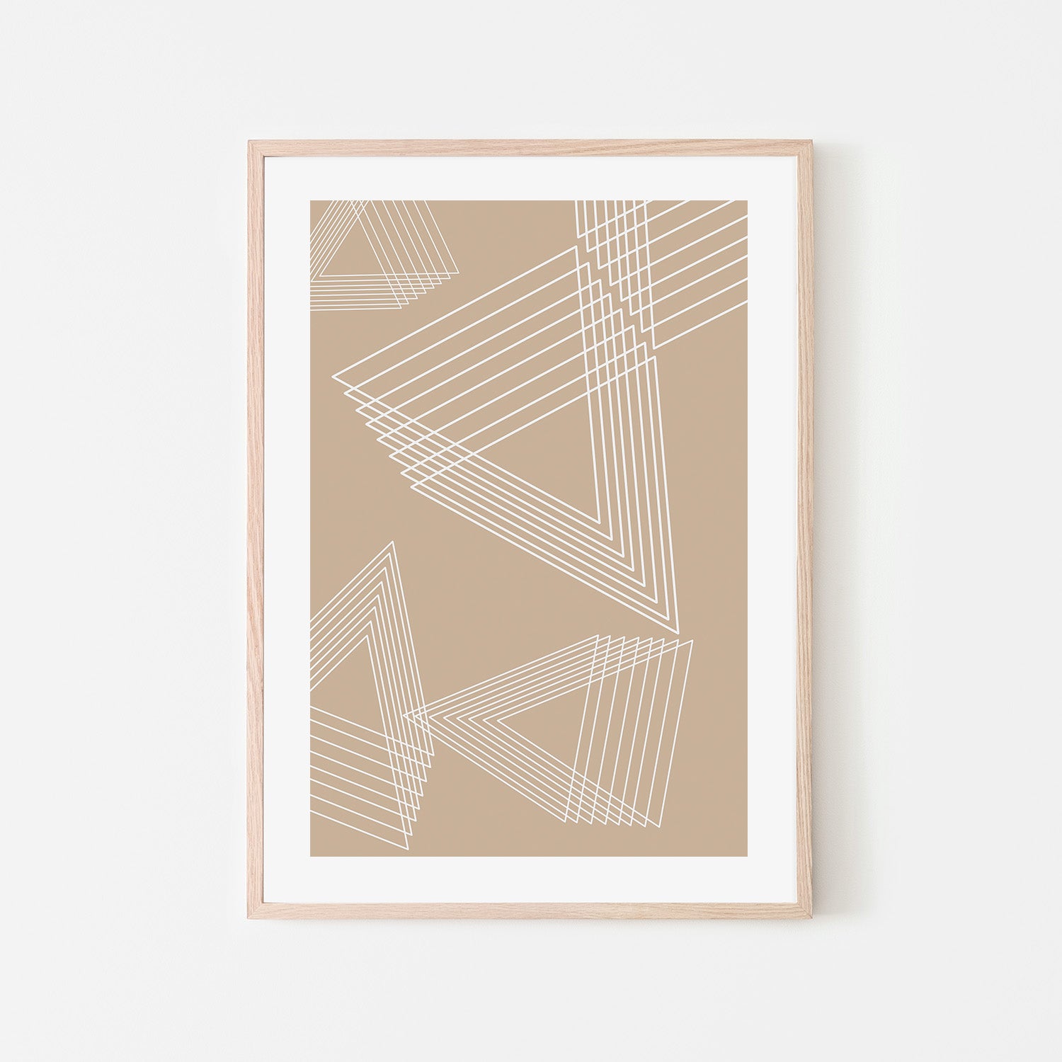 wall-art-print-canvas-poster-framed-Beige Triangle Cluster , By JL Design-6