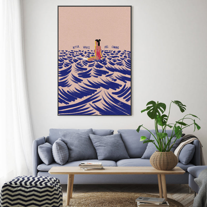 wall-art-print-canvas-poster-framed-Better Waves Are Coming-GIOIA-WALL-ART