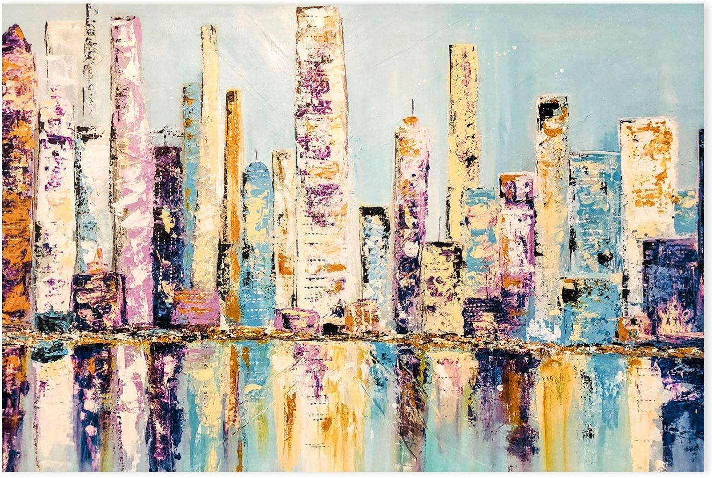 wall-art-print-canvas-poster-framed-Big Blue City , By Lori Burke-GIOIA-WALL-ART