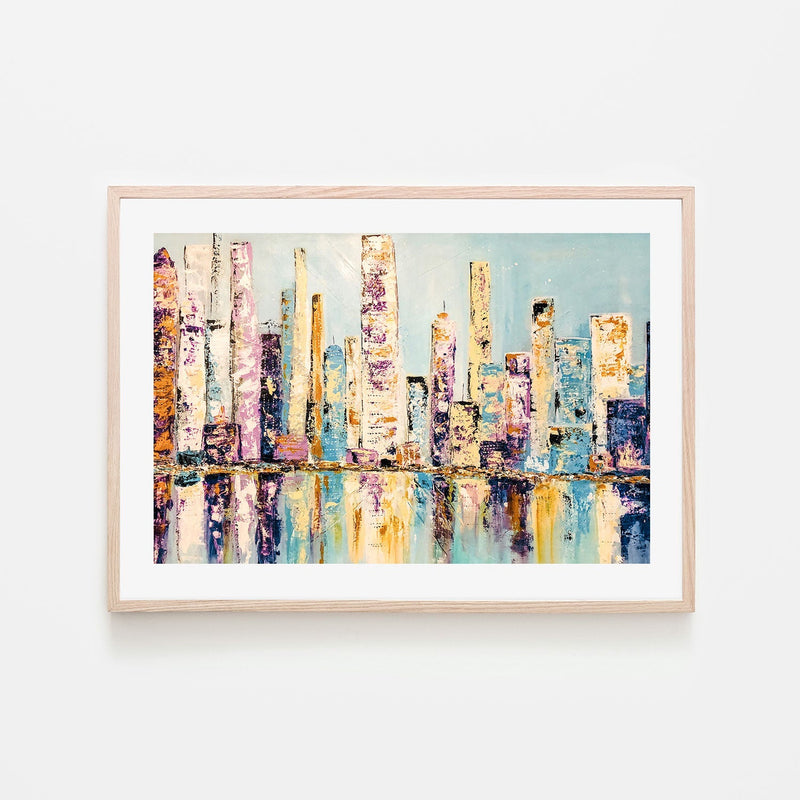wall-art-print-canvas-poster-framed-Big Blue City , By Lori Burke-GIOIA-WALL-ART