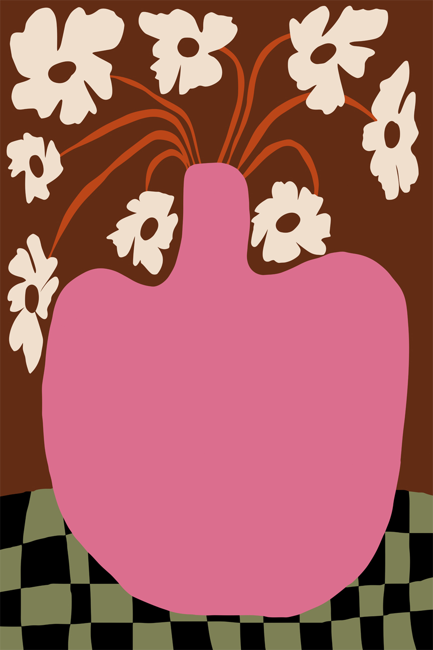 wall-art-print-canvas-poster-framed-Big pot with flower-1