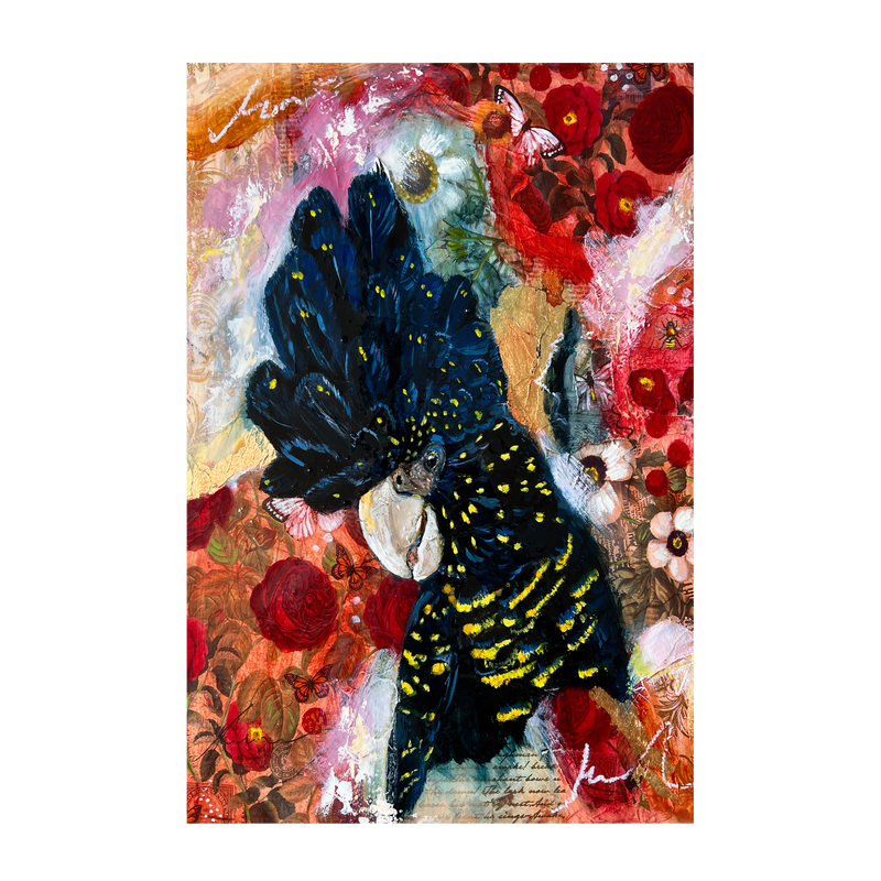 wall-art-print-canvas-poster-framed-Bird Of Roses , By Emily Birdsey-1
