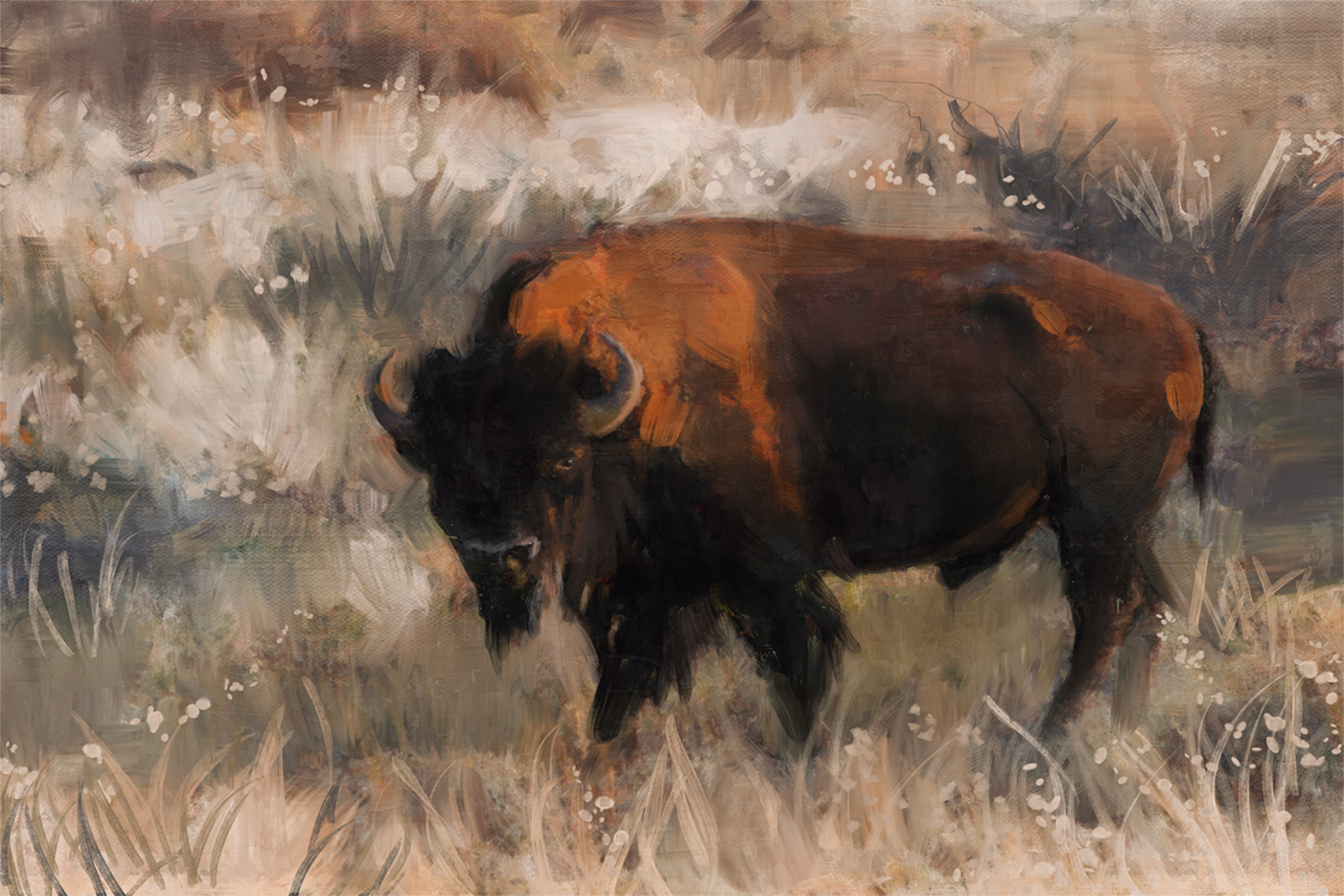 wall-art-print-canvas-poster-framed-Bison Range , By Nina Blue-1