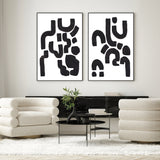 wall-art-print-canvas-poster-framed-Black Abstract Shapes, Set Of 2 , By Ejaaz Haniff-GIOIA-WALL-ART