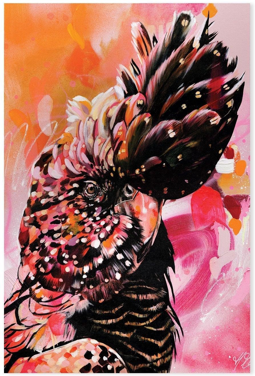 wall-art-print-canvas-poster-framed-BLACK COCKATOO DAWN-by-Heylie Morris-Gioia Wall Art