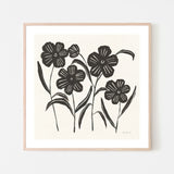 wall-art-print-canvas-poster-framed-Black Flowers, Style A , By Danhui Nai-GIOIA-WALL-ART