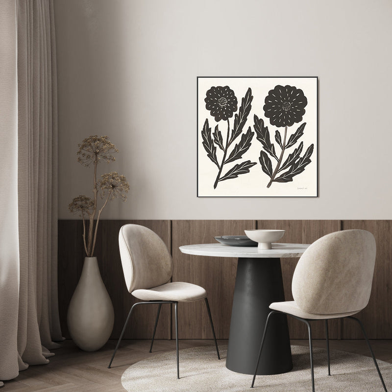 wall-art-print-canvas-poster-framed-Black Flowers, Style B , By Danhui Nai-GIOIA-WALL-ART