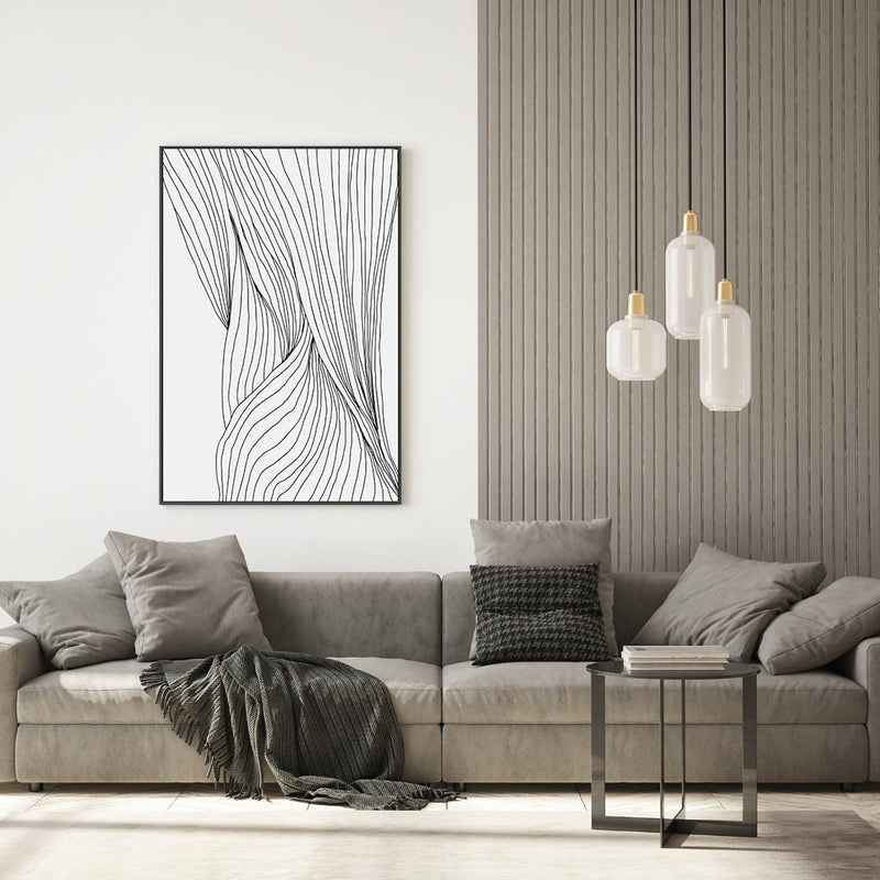wall-art-print-canvas-poster-framed-Black Lines, Style A-GIOIA-WALL-ART