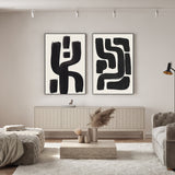 wall-art-print-canvas-poster-framed-Black Maze, Set Of 2 , By Ejaaz Haniff-GIOIA-WALL-ART